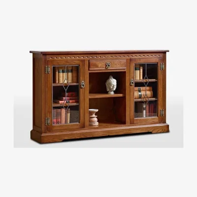 Downtown Wood Bros Old Charm Low Open Bookcase With Doors (Oc2793)