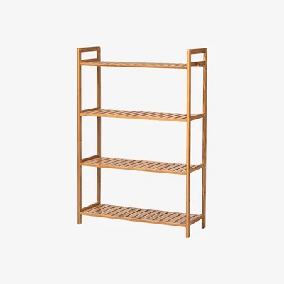 The Range Tiered Bamboo Wood Book Storage Shelf - Brown / 105*26*8CM
