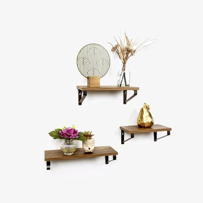 The Range Set of 3 Rectangle Floating Shelves - OAK