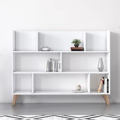 The Range Frame Dion 140cm W x 106cm H Bookcase by Ruumstore - Opaque White