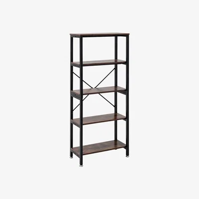 The Range 5 Layer Retro Industrial Style Book Storage Shelf - Brown / 60cm