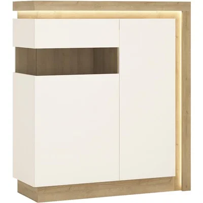 The Range Jonas & James Lelia Two Door Designer Cabinet - Riviera Oak/White / Left Hand Opening