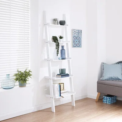 The Range Ladder Style 5 Tier Wall Rack - White