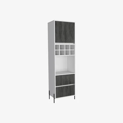 The Range Dallas tall bar cabinet - White with carbon grey