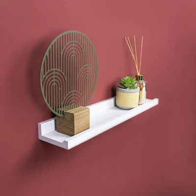 The Range Set of 2 Single Photo White Wall Floating Shelf 48cm - WHITE