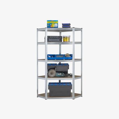 The Range Heavy Duty Galvanised Corner Steel Shelving Unit 1500mm H - Galvanised