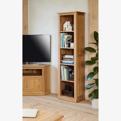 The Range Mobel Oak Narrow Bookcase - Light Oak