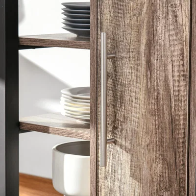 The Range Kitchen Utility Cart with Storage Shelves - Grey