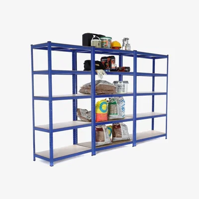 The Range 3 Bays of Garage Shelving 1800mm H - Blue