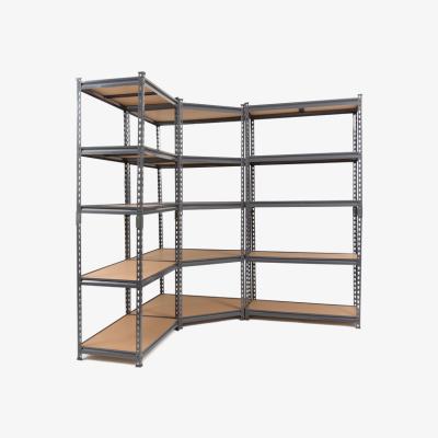 The Range Super Value Grey Steel Corner Shelving Unit With 2 Storage Racks  - Grey