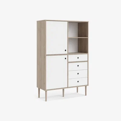 The Range Rome 2-Door 4-Drawer Bookcase - White