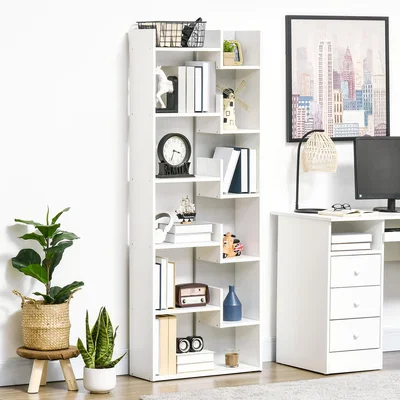 The Range 6-Tier Bookshelf with 11 Open Shelves for Home Office 836-541V02LG - White
