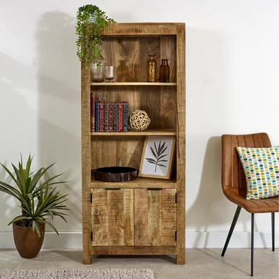 The Range Surrey Solid Wood Bookcase With Doors - Brown