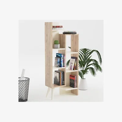 The Range Evren Bookcase - White & Oak