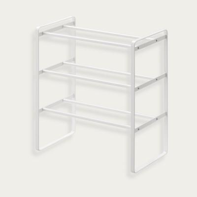 Bombinate.com White Frame Extendable 3-Tiered Shoe Rack