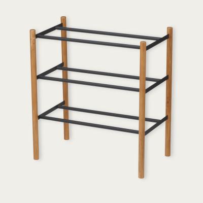 Bombinate.com Black Plain 3-Tier Expandable Shoe Rack