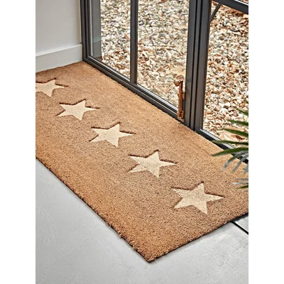Cox and Cox Embossed Stars Doormat - Double