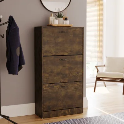 Dunelm Return - Vida Designs 3 Tier Dark Wood Effect Shoe Cabinet