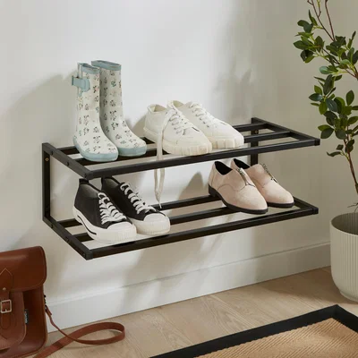 Dunelm 2 Tier Floating Shoe Rack Black