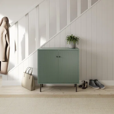 Dunelm Return - Cody Shoe Cabinet, Green