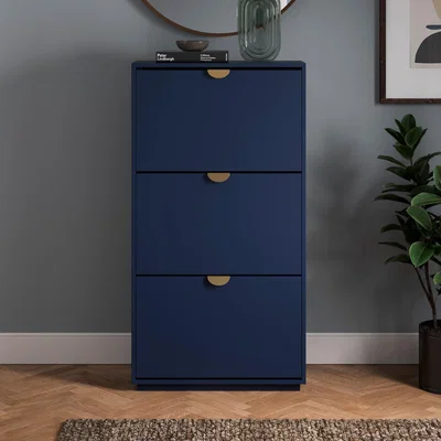 Dunelm Corbett 3 Door Shoe Drop Luxe Navy