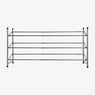 Dunelm 3 Tier Extendable Shoe Rack Silver