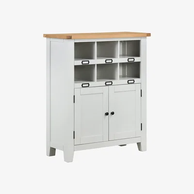 Homebase Ashstead Shoe Cupboard - Oak & Ivory
