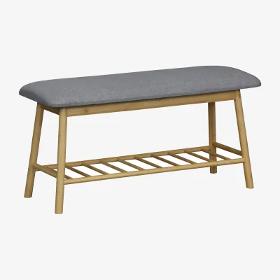 Homebase Isla Fabric Shoe Bench - Grey
