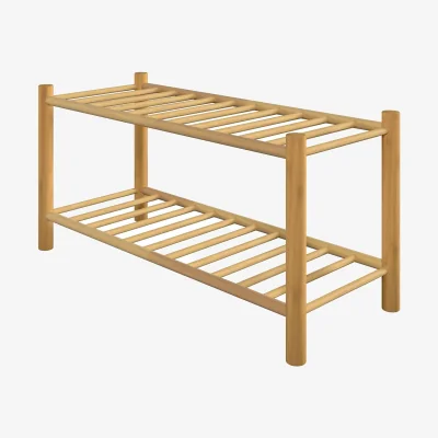 Homebase Living Elements 2 Tier Bamboo Shoe Rack