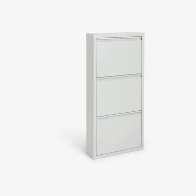 John Lewis John Lewis & Partners 3 Tier Fold Out Shoe Rack, Grey