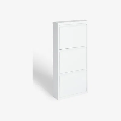 John Lewis John Lewis & Partners Fold Out 3 Tier Shoe Rack, White