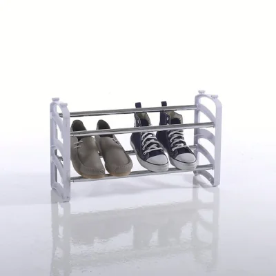 La Redoute Expandable and Stackable 2-Shelf Metal and Plastic Shoe Rack