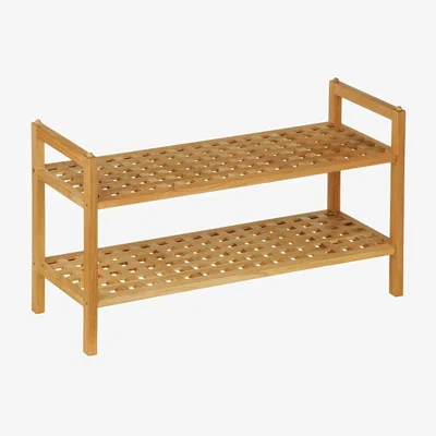 La Redoute 2-Tier Shoe Rack in Walnut Wood