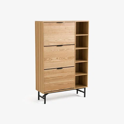 La Redoute Jarta Ash Veneer 3-Door Shoe Cabinet