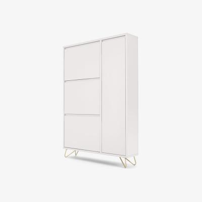 Made.com Elona Shoe Storage, Ivory White & Brass