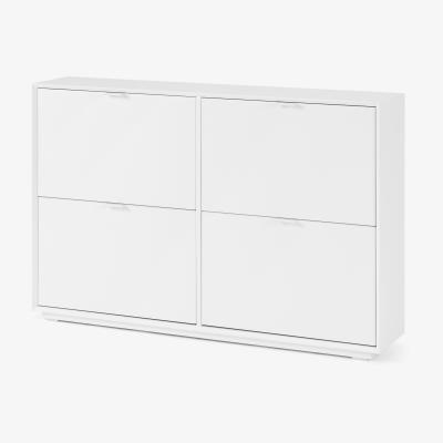 Made.com Marcell Wide Double Shoe Storage Cabinet, White
