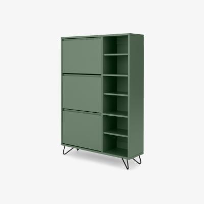 Made.com Elona Double Shoe Storage, Fern Green & Black