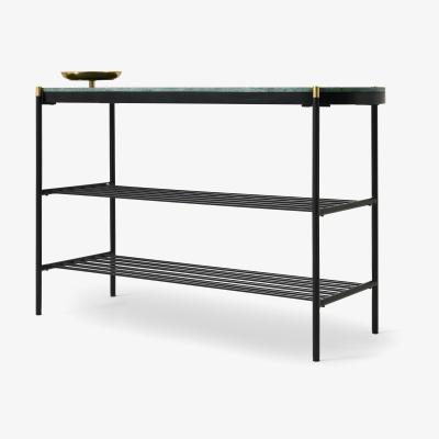 Made.com Masa Shoe Storage Console, Green Marble & Brass