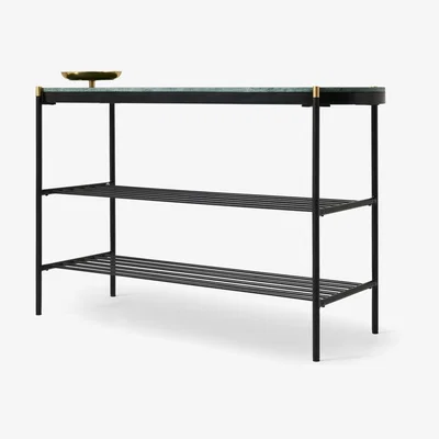 Made.com Masa Shoe Storage Console, Green Marble & Brass