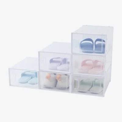 The Range Periea Dani Plastic Shoe Storage Boxes - Pack of 12 - Clear
