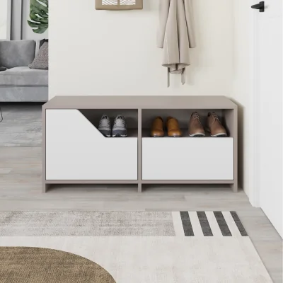The Range Nexus Modern Shoe Rack Storage - Mocha Grey