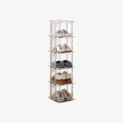 The Range 5-Tier Adjustable Shoe Storage Rack - Transparent
