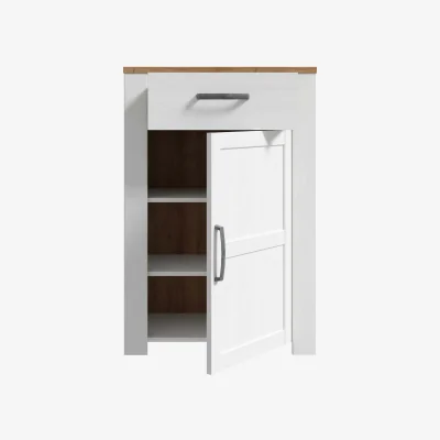 The Range Wyld Haus Kyoto 1-Door 1-Drawer Shoe Cabinet White and Natural Oak - White