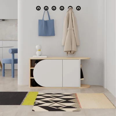 The Range Nova Modern Shoe Storage Bench - Oak