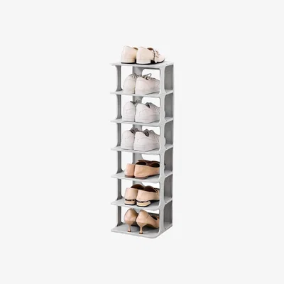 The Range HomeScape 6 Tier Shoe Storage Organizer Compact Plastic Rack - Off-White