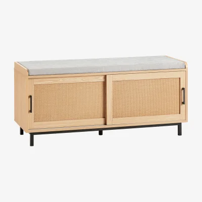 The Range Shoe Bench with 2 Sliding Doors - Neutral