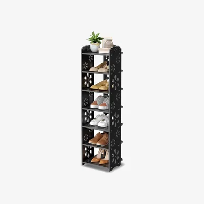 The Range Shoe Rack Storage Flower Pattern - Black / 7