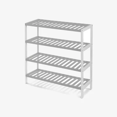 The Range Bamboo Shoe Rack - Grey & White / Moisture-resistant finish
