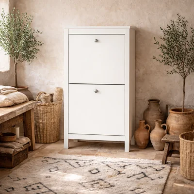 The Range Gossmere Shoe Cabinet 2 Doors - White