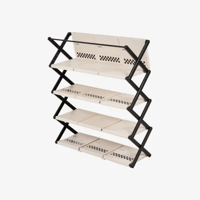 The Range 5-Tier Foldable Plastic Shoe Rack - Cream White